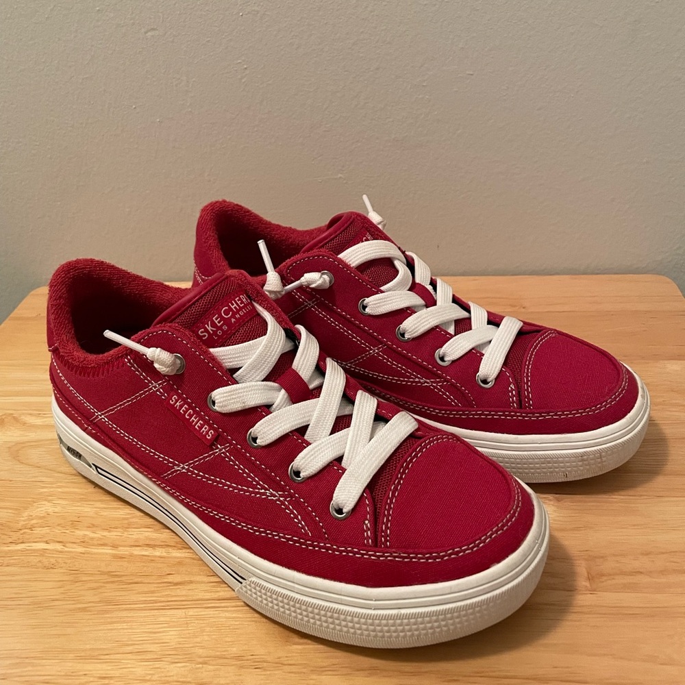 Skechers Women’s Red and White Sneakers